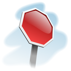 stop sign angled