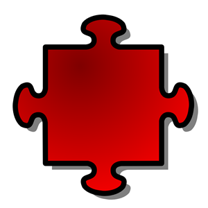 Red Jigsaw piece 04
