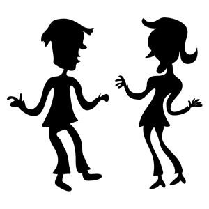 Cartoon Couple Silhouette