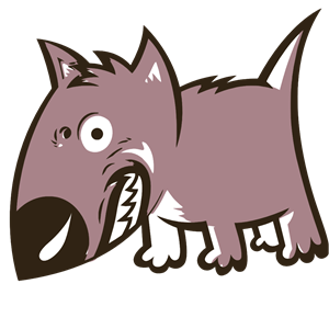 Angry Growling Cartoon Dog