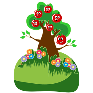 Anthropomorphic Happy Apples Tree