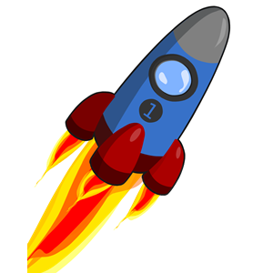 Animation of Rocket blue and red