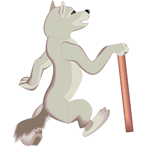 Wolf with Stick