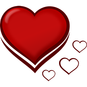 Red Stylised Heart with Smaller Hearts