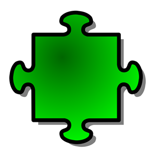 Green Jigsaw piece 04