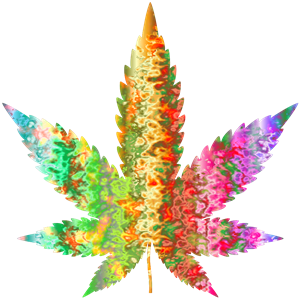 Psychedelic Marijuana Leaf