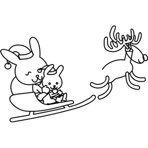 Santa Bunny Coloring Page