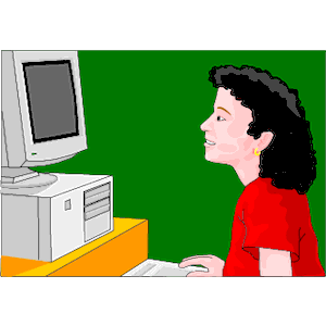 Girl at Computer 1
