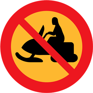 No Snowmobiles Sign