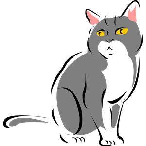 stylized grey cat