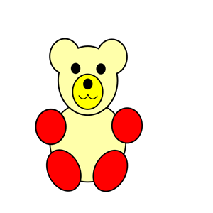 Yellow Counting Bear, Red Paws