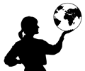 Woman With Globe In Hand Silhouette