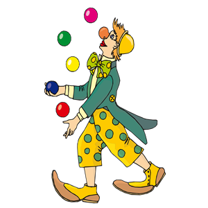 juggler clown coloured