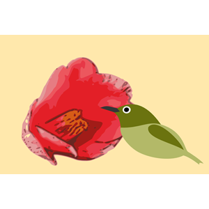 Camellia with Bird