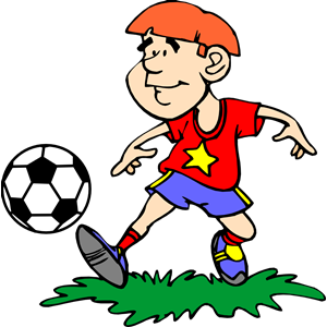 Boy Kicking Soccer Ball (#2)