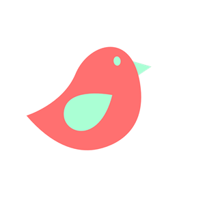 Coral And Mint Bird