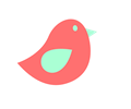 Coral And Mint Bird