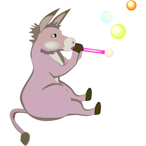 Donkey with Bubbles
