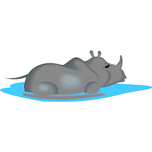 Rhino Swimming