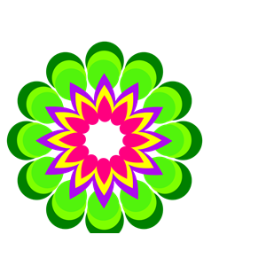 Geometric Flower Multicolor