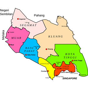 Map of Johor, Malaysia