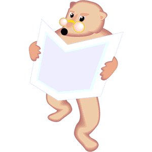 Bear Reading Newspaper