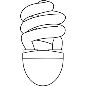 CFL (compact fluorescent) light bulb outline