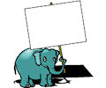 Elephant with Sign