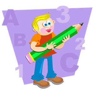 Boy With Giant Pencil