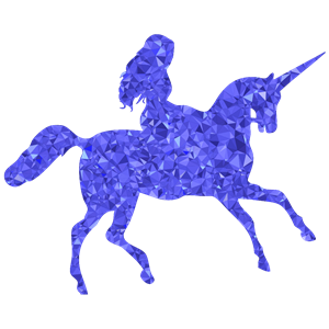 Sapphire Woman Riding Unicorn