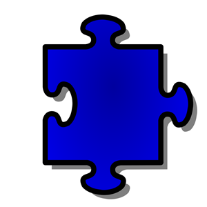 Blue Jigsaw piece 05