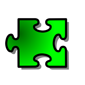 Green Jigsaw piece 16