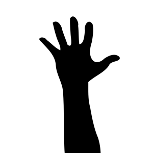 Raised Hand in Silhouette