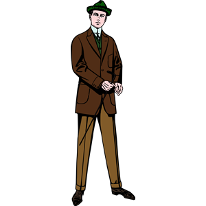 Man in brown/green suit