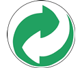 Recycling Symbol Green and White Arrows