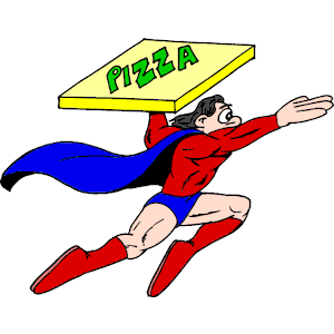 Super Hero Delivering Pizza