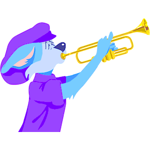 Cat Playing Trumpet