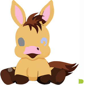 Baby Horse Cartoon Illustration Pony Very Cute