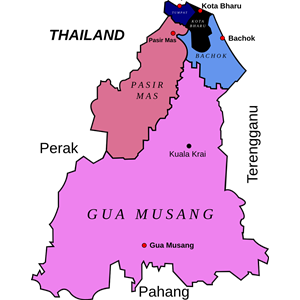 Map of Kelantan, Malaysia