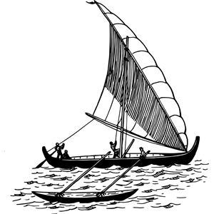 Boat with outrigge