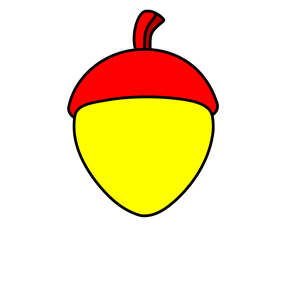 Yellow Acorn With Red Cap