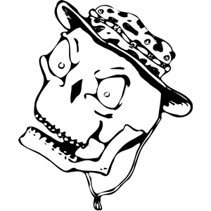 skull with boonie hat