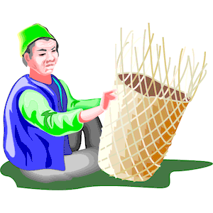 Man Weaving Basket