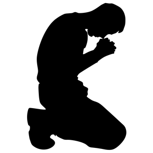 Man Kneeling In Prayer Minus Ground Silhouette
