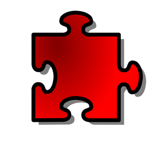 Red Jigsaw piece 09