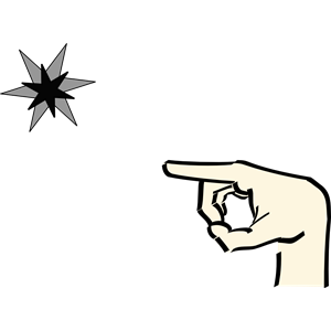 hand pointing at star 2