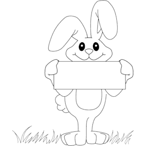 Bunny Holding Banner