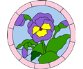 Colored Pansy Stained Glass
