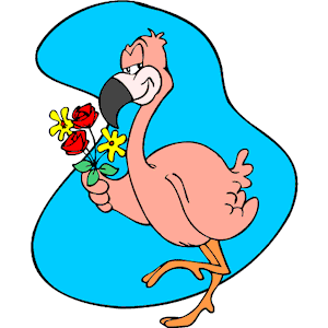 Flamingo with Flowers