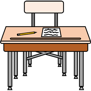 Empty seat with a worksheet